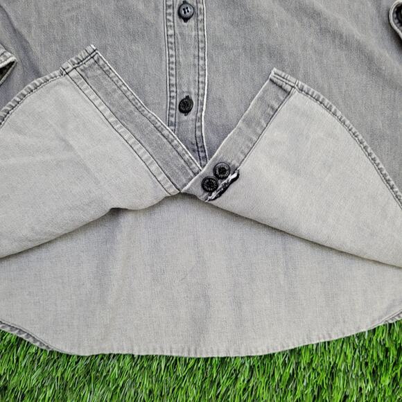 Harley-Davidson Denim Button Shirt Womens Medium 20x26 Gray - Picture 12 of 16